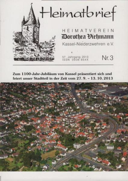 Heimatbrief. Vereinszeitschrift des Heimatvereins "Dorothea Viehmann". 57. Jahrgang, 2013, Nr. 3.