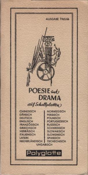Poesie und Drama auf Schallplatten. Ausgabe 1965 / 66.