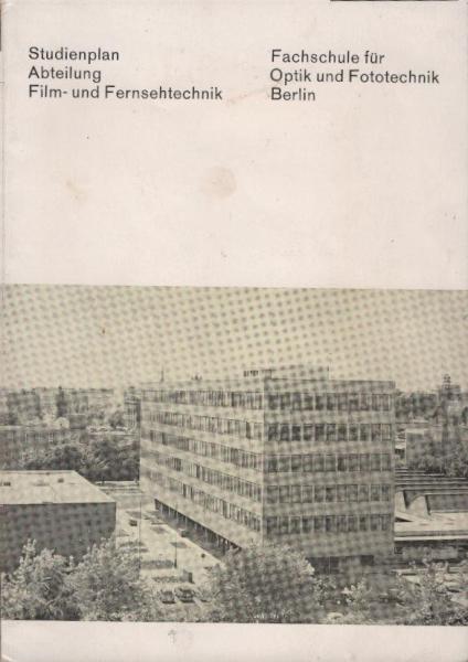 Studienplan Abteilung Film - und Fernsehtechnik.