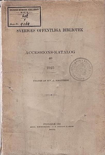 Sveriges Offentliga Bibliotek. Accessions - Katalog 40, 1925.