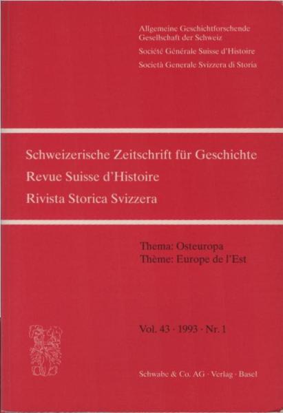 Schweizer Zeitschrift für Geschichte; Vol. 43, 1993, Nr. 1.