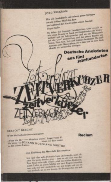 Zeitverkürzer : deutsche Anekdoten aus fünf Jahrhunderten.
