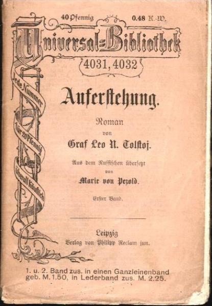 Auferstehung : Roman ; Bd. 1.