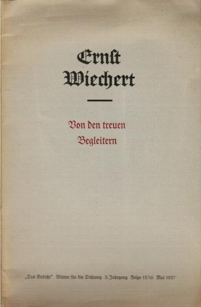 Von den treuen Begleitern : über 4 Gedichte v. Claudius, Goethe, Hölderlin u. Mörike.