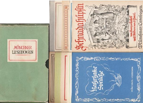 Münchner Lesebogen, Schuber 2; darin 11 Hefte: Nr 13; 14; 15; 16; 19; 20; 21; 22; 23; 24; 54