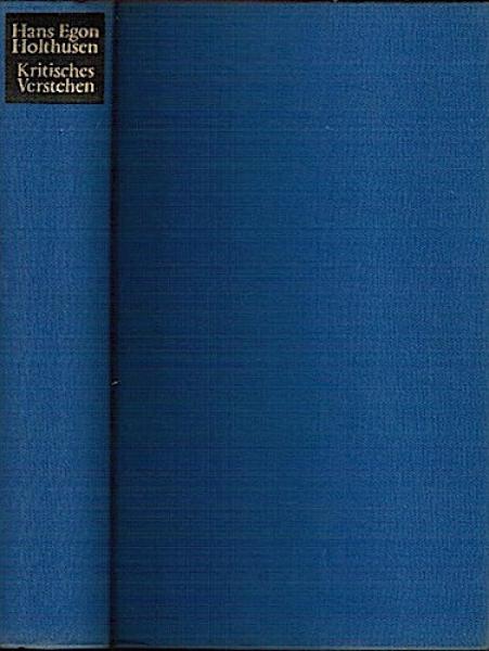 Kritisches Verstehen : Neue Aufsätze zur Literatur.