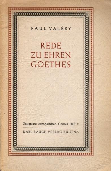 Rede zu Ehren Goethes.