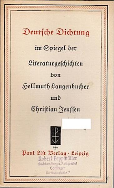 Deutsche Dichtung im Spiegel der Literaturgeschichten.