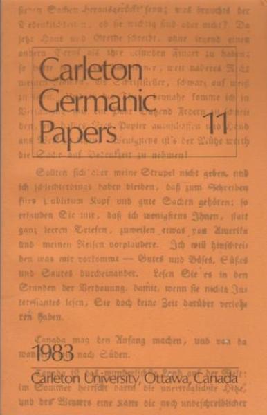 Carleton Germanic Papers; Nr. 11.