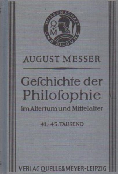 Geschichte der Philosophie im Altertum und Mittelalter.