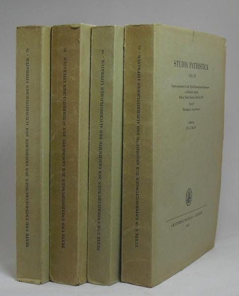 Studia Patristica. Vol. III - VI. Papers represented to the Third International Conference on Patristic Studies held at Crist Church. Oxford, 1959. Part 1: Introductio, Editiones, Critica, Philologica; Part II: Biblica, Patres Apostolici, Historica; Part