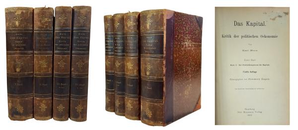 Das Kapital. Kritik der politischen Ökonomie. 3 Bde. in 4.Büchern.
